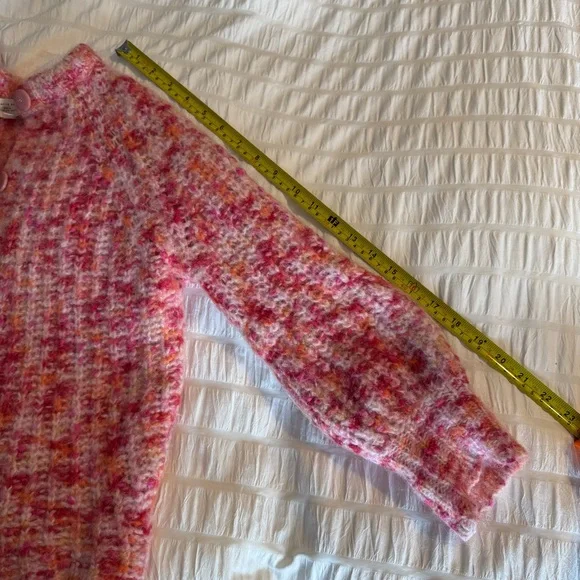 Sezane Emile cardigan multicolored pink orange alpaca wool blend sweater - Picture 11 of 14
